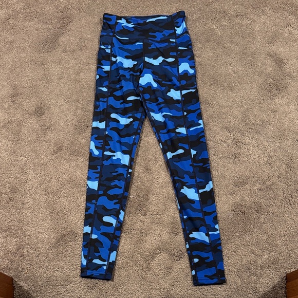 Love & Sports Pants - Love & Sports Camo Leggings SIZE XS Blue Black High Rise Compression Athletic